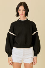 On My Way Sweater- Black/Ivory