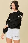 On My Way Sweater- Black/Ivory