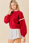 On My Way Sweater- Red/Ivory