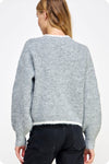 Cute As Ever Sweater- Gray/White