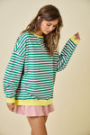 Candyland Sweatshirt- Green/Pink