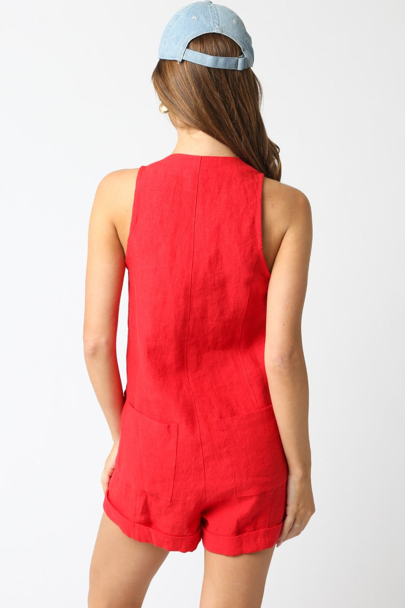 Summer Heat Romper- Red