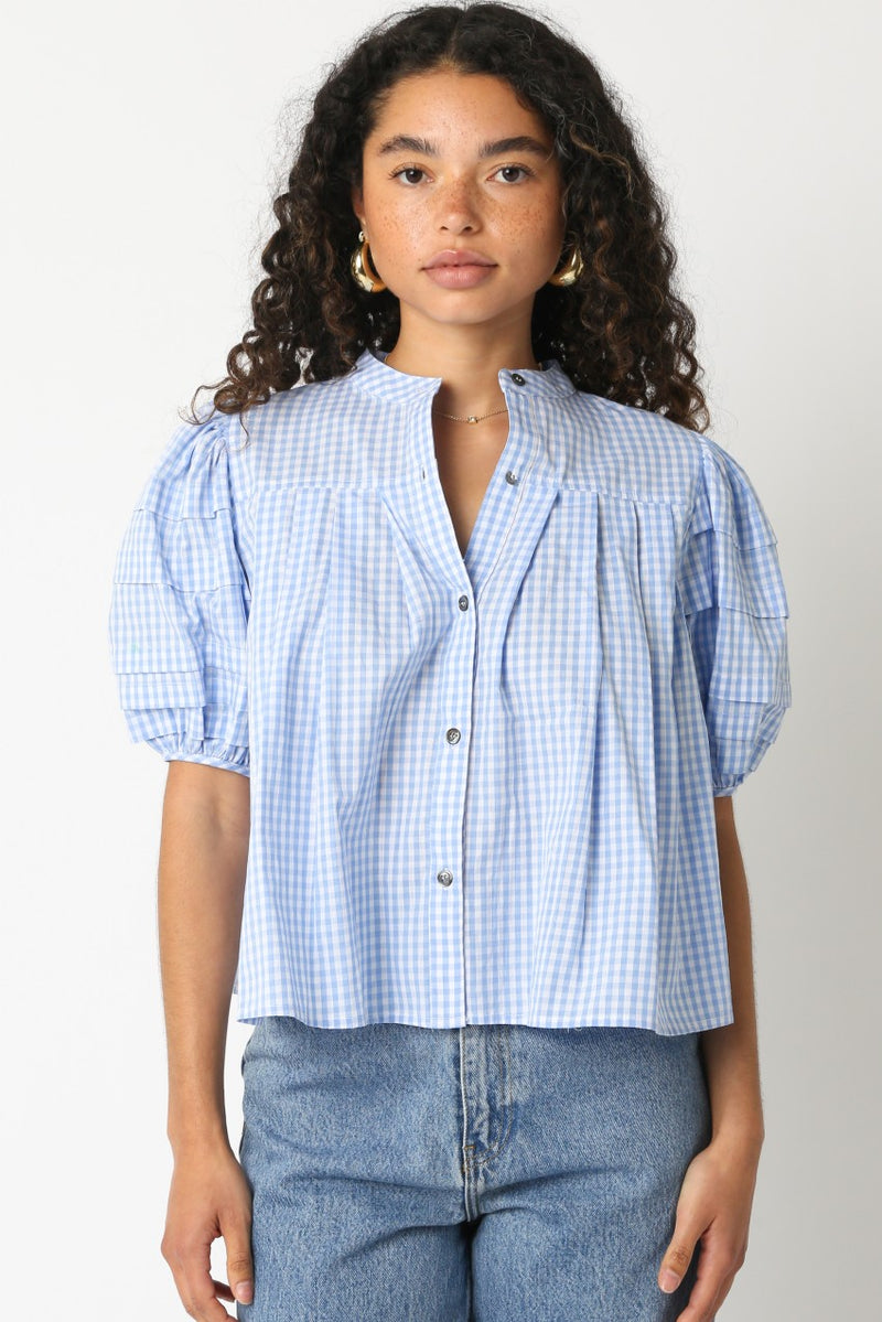 Check Mate Top- Light Blue