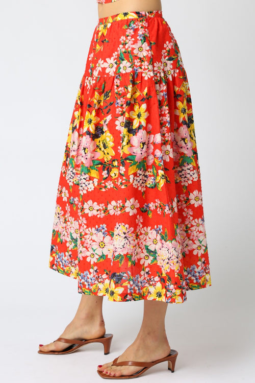 Maxi Skirt- Red Multi