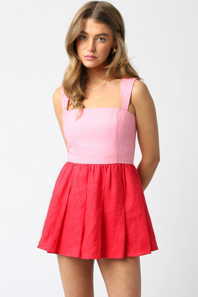 Sunset Sizzle Dress- Pink Red