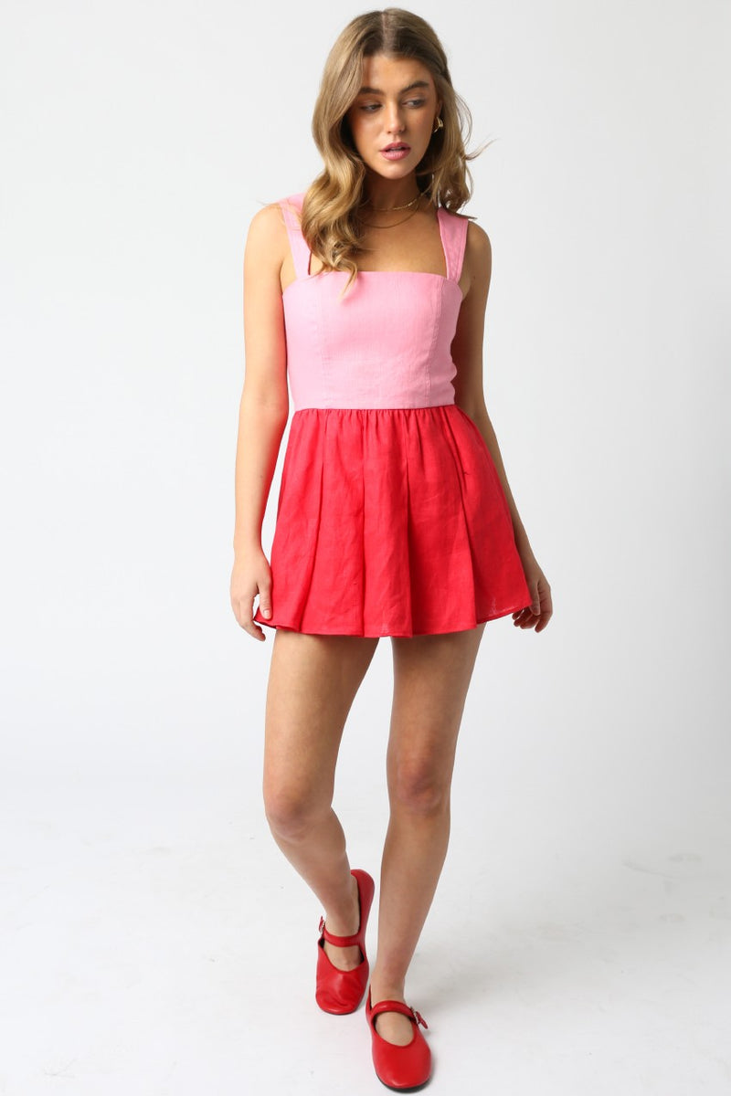 Sunset Sizzle Dress- Pink Red