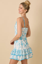 Island Time Dress- Blue/White