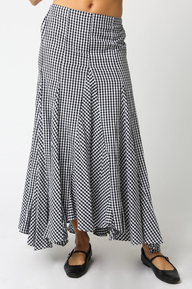 On Repeat Skirt- Black Gingham
