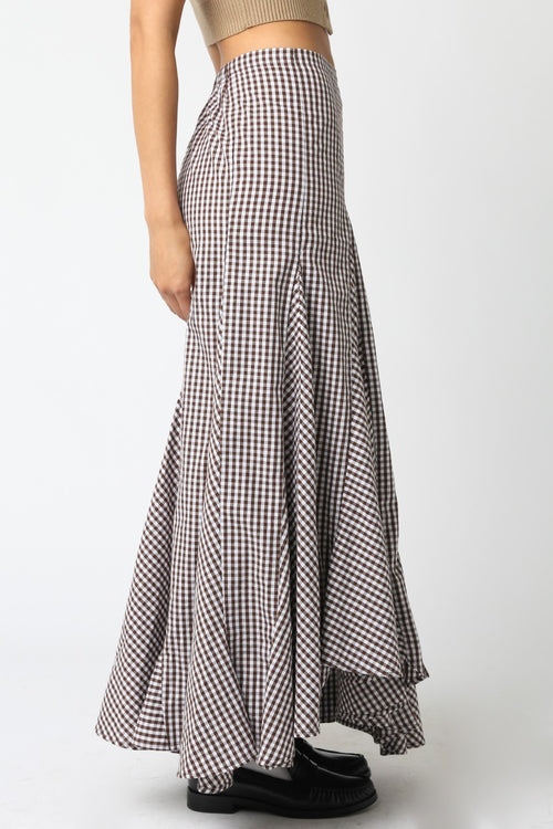 On Repeat Skirt- Brown Gingham