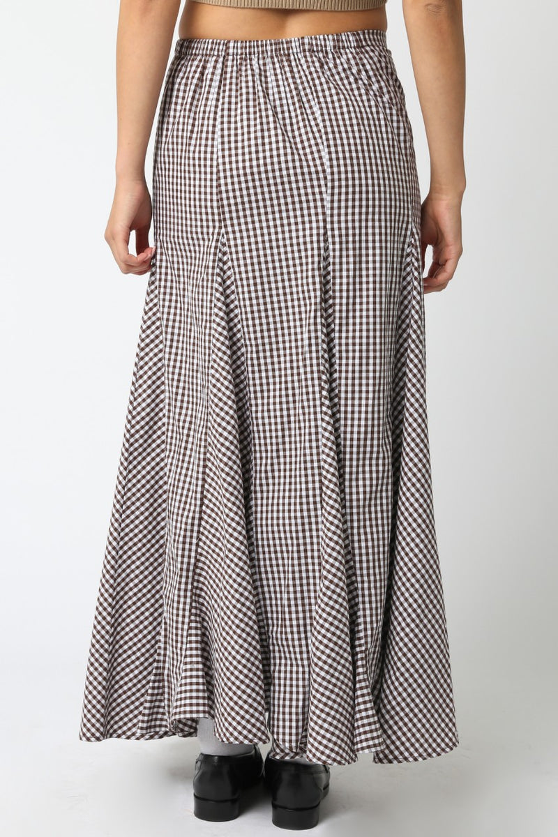 On Repeat Skirt- Brown Gingham
