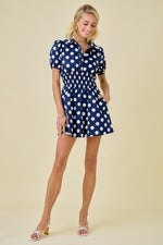 Dress- Navy White