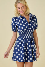 Dress- Navy White