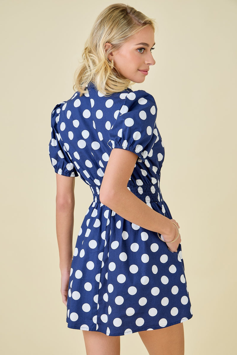 Dress- Navy White