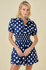 Dress- Navy White