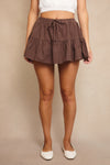 Fall In The Air Skort- Brown