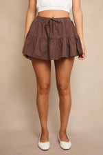 Fall In The Air Skort- Brown