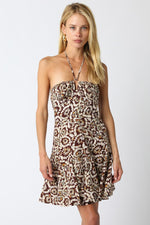 Fall To Remember Dress- Brown Multi