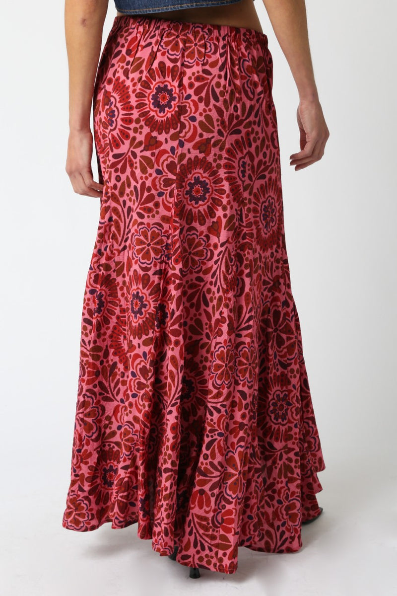 Finally Fall Skirt- Pink Red