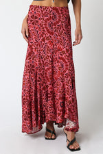 Finally Fall Skirt- Pink Red
