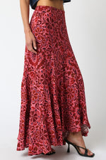 Finally Fall Skirt- Pink Red