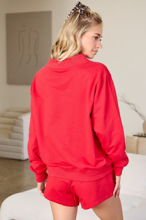 Daily Lounge Sweatshirt- Crimson