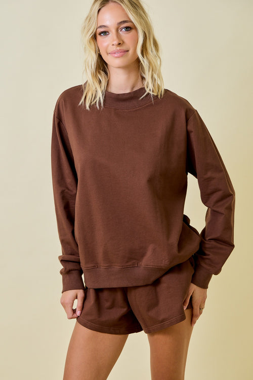 Daily Lounge Sweatshirt- Chocolate