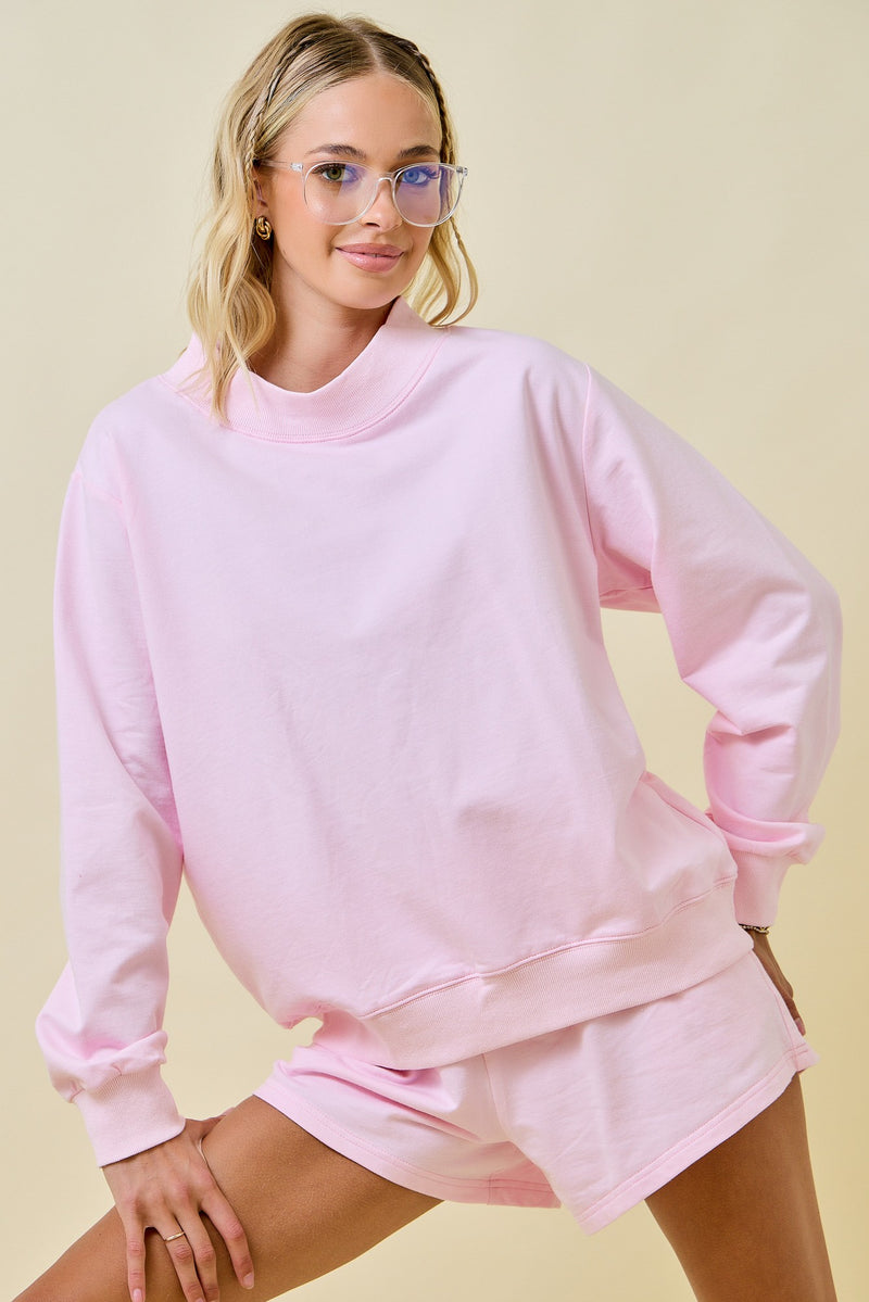 Daily Lounge Sweatshirt- Baby Pink