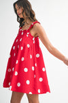 Polka Dot It Dress- Red