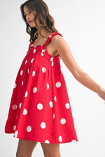 Polka Dot It Dress- Red