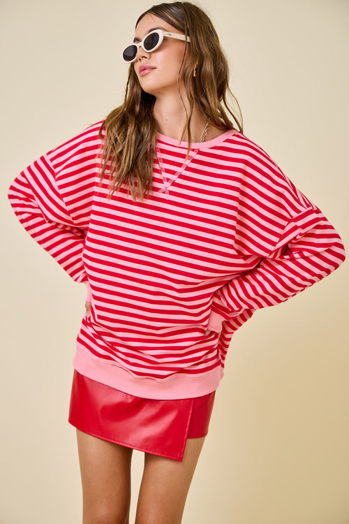 Candyland Sweatshirt- Pink/Red