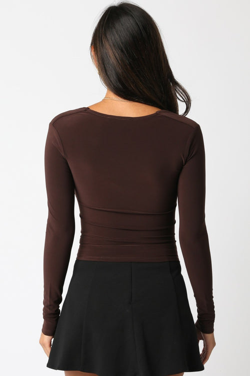 Entitled Top- Chocolate Brown