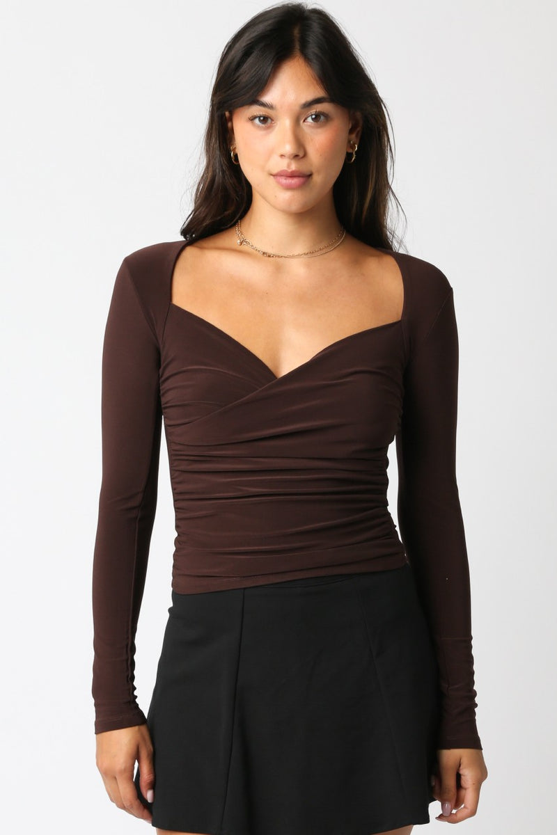 Entitled Top- Chocolate Brown