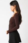 Entitled Top- Chocolate Brown