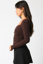 Entitled Top- Chocolate Brown