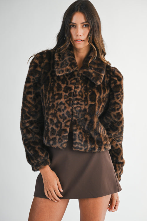 Ladylike Fur Jacket- Leopard
