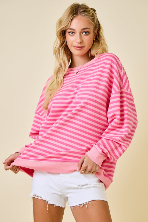 Candyland Sweatshirt- Pink/Light Pink