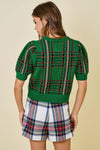 Christmas Plaid Top- Green Multi Plaid