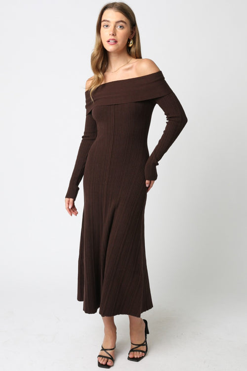 Sweater Dress- Dark Brown