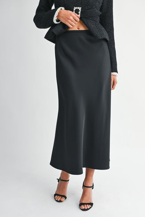Slip Midi Skirt- Black
