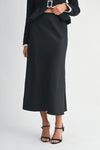 Slip Midi Skirt- Black