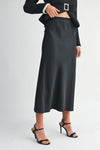 Slip Midi Skirt- Black
