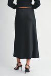 Slip Midi Skirt- Black