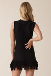 Fringe Mini Dress- Black