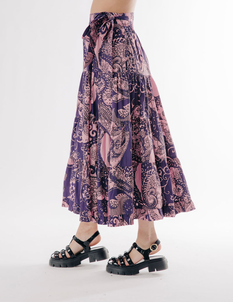 Wanda Skirt- Rolling Winds Print