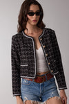 Tweed Plaid Jacket- Black