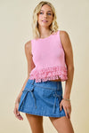 Never Back Down Top- Pink