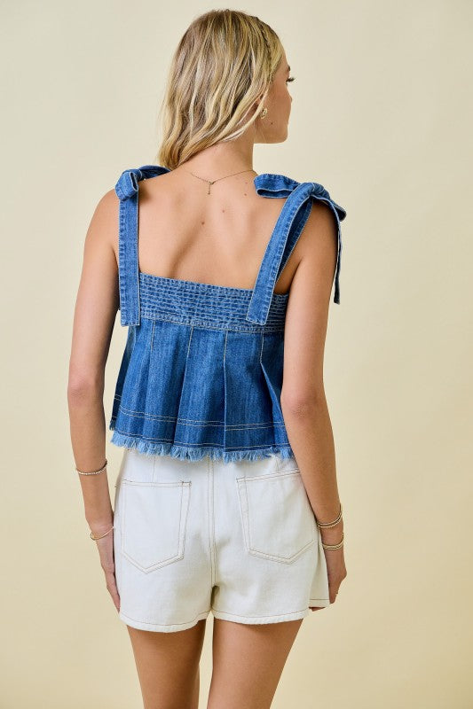 Winning Team Top- Washed Denim