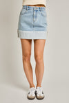 On A Roll Skirt- Washed Denim