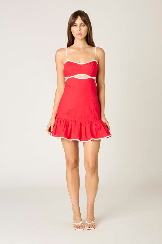 Run It Back Dress- Cherry