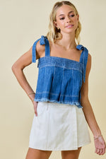 Winning Team Top- Washed Denim